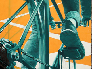 Bicikliugrás az erzsébetvárisi tűzfalon