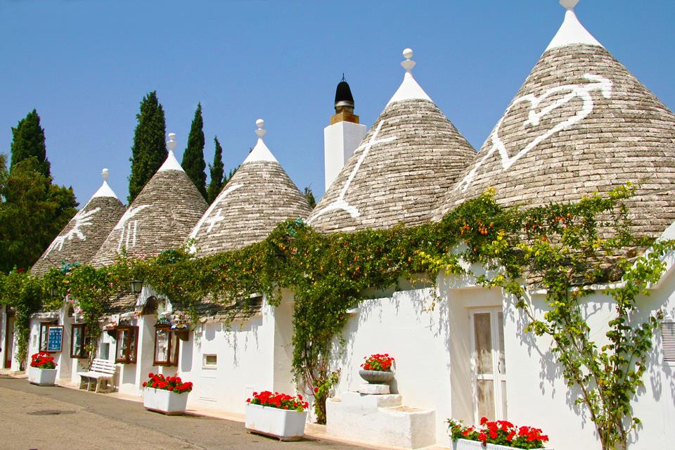 Alberobello trulli épületei-Puglia